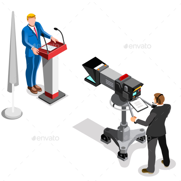 Election News Infographic Presidential Vector Isometric People