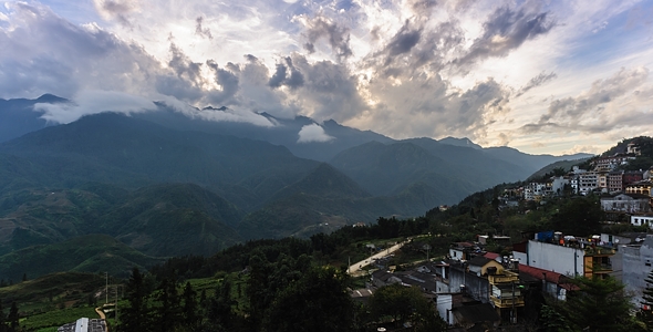 Beautiful floating fog at Fansipan