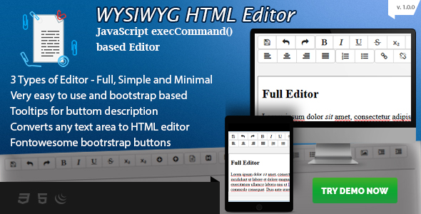 WYSIWYG HTML Editor - Bootstrap based Rich Text Editor