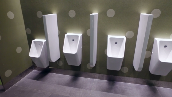 Urinals End Toilet Cubicle