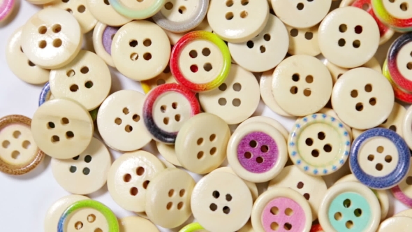 Mixed Coloured Bright Wooden Buttons Background