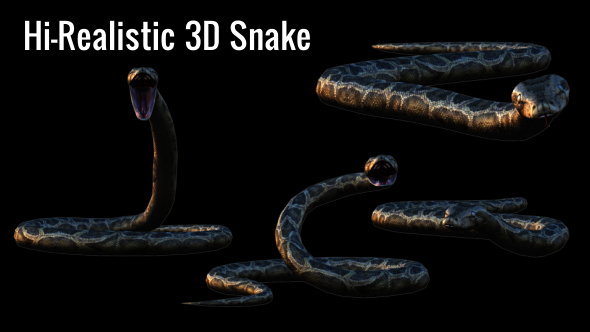 Realistic 3D Snake Animations Pack