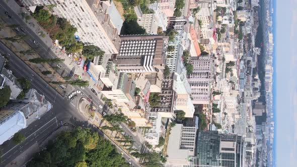 Vertical Video  Kyiv Ukraine Aerial View of the City