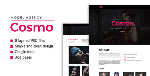 Cosmo — Model Agency PSD Template