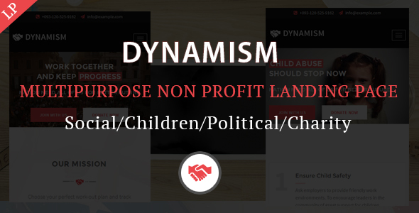 Dynamism Multipurpose Nonprofit Landing Page Template