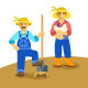 Farmers Men and Women Poses Working on Farm - GraphicRiver Item for Sale