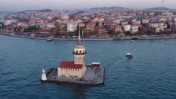 Aerial poi istanbul Maiden Tower 