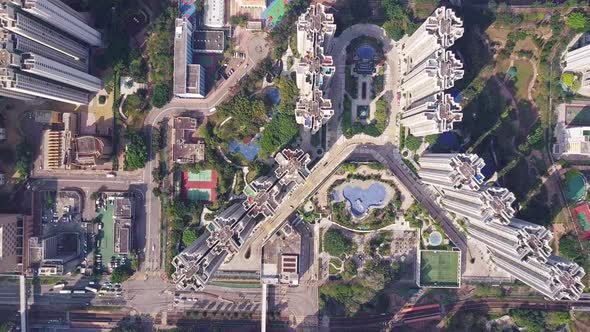 Top View of Hong Kong City in Tin Tsui Wai