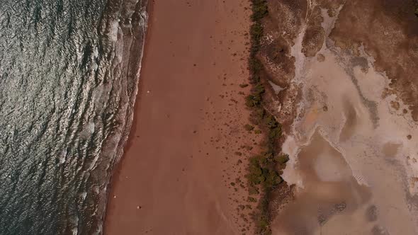 Aerial View of Istuzu Beach Spawning Site of Red Data Book Relict Loggerhead Turtles Caretta Caretta