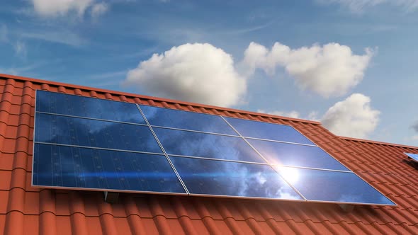 Installing Solar Panels on the House Roof Can Provide with Free Electricity 4k