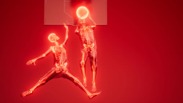 Basketball Game Players with Visible Bones alt