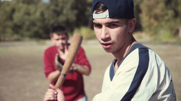 Batter In Front Of Catcher During Baseball Game