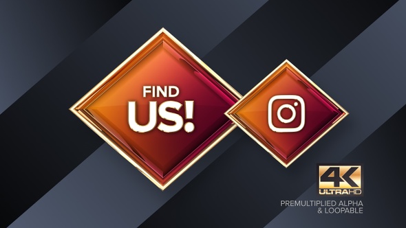 Instagram Find Us! Rotating Sign 4K Looping Design Element