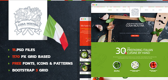 CosaNostra - Italian Restaurant PSD Template