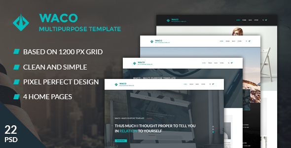 Waco — Multipurpose Portfolio & Blog PSD Template