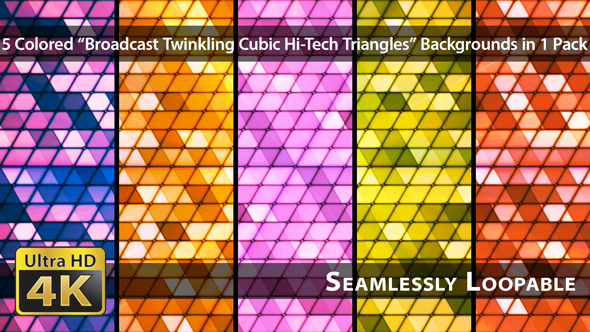 Broadcast Twinkling Cubic Hi-Tech Triangles - Pack 01