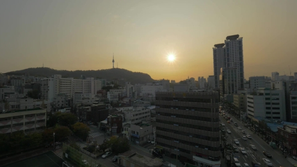 Seoul Panorama At Sunset