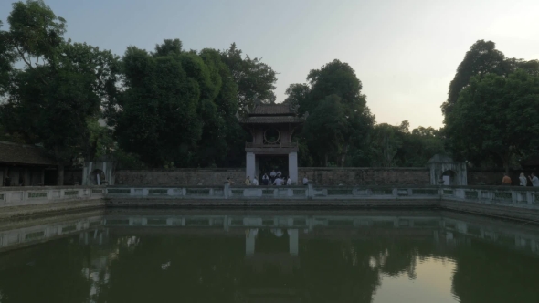 Pool In The Temple Of Confucius. Hanoi, Vietnam