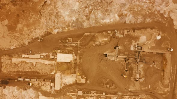 Aerial View. Flight Over the Surface of Planet Mars