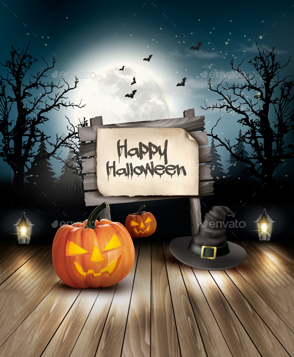 Halloween Spooky Background Vector