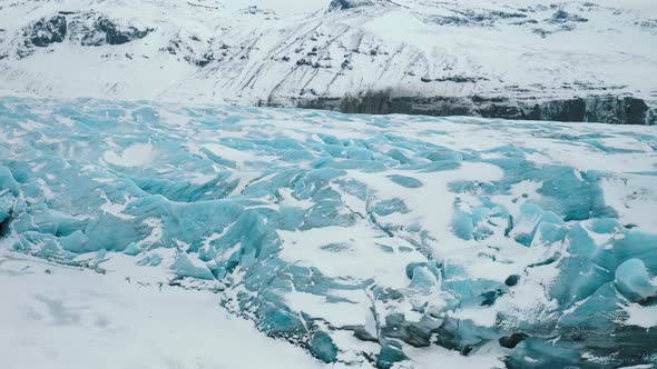 Aerial Drone Shot of Huge Glacier in Iceland