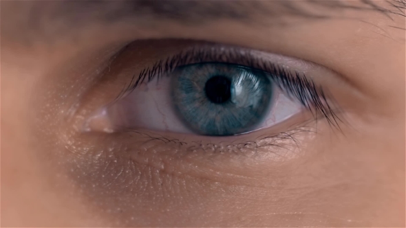 Beautiful Blue Man Eyes With Conatc Lense