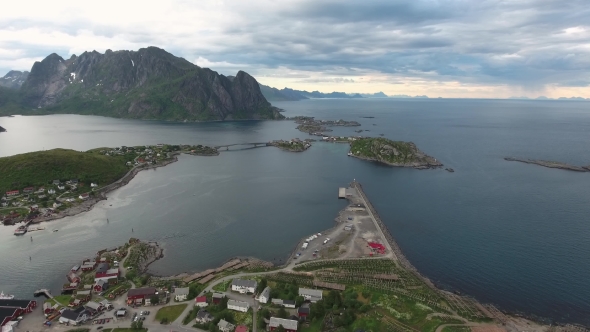 Lofoten Archipelago Islands Aerial Footage