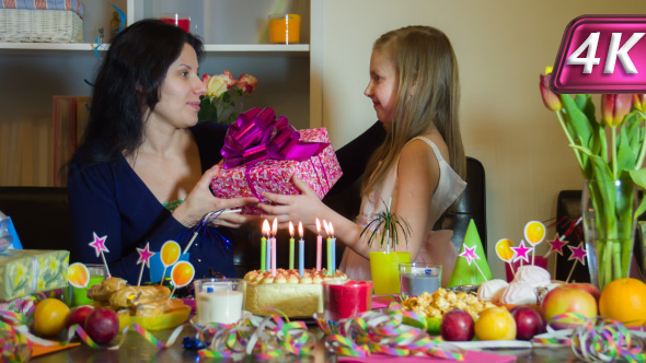 Mum Gives a Gift on Birthday