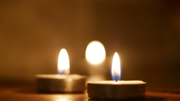 Burning Candles With Shallow Depth