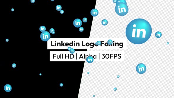 Linkedin Logo Icon Falling with Alpha