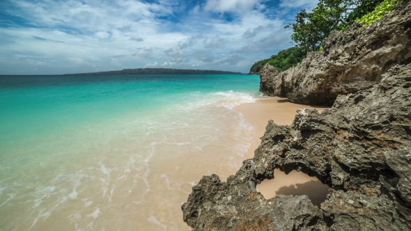 Tropical Sea And Rocks On The Puka Beach In Boracay Island, Philippines.   - August 2016, Boracay