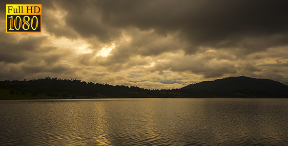 Sun Setting Over Lake