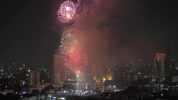 Fireworks In Bangkok, Thailand
