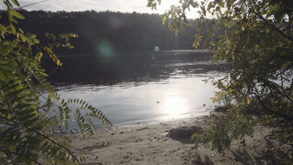 Riverside At Sunset On River Dniepr