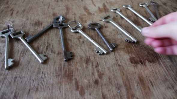 Many Vintage Keys From The Door