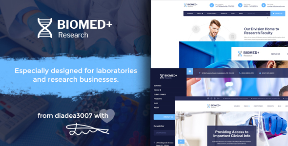 Biomed Plus - Laboratories & Medical Research PSD Template