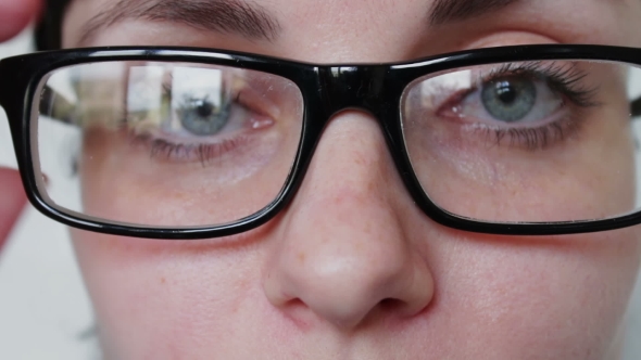 Shot Of Woman Eyes In Glasses