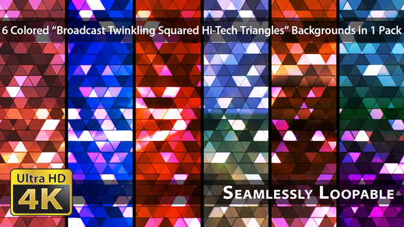 Broadcast Twinkling Squared Hi-Tech Triangles - Pack 03