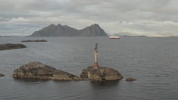 Sightseeing Boat Off The Coast Of Norway