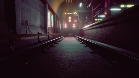 Empty Old Subway Train Station