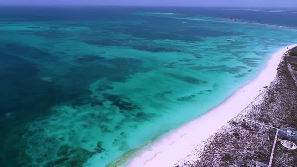 Los Roques caribbean island Venezuela. Tropical scenery. Travel destination.