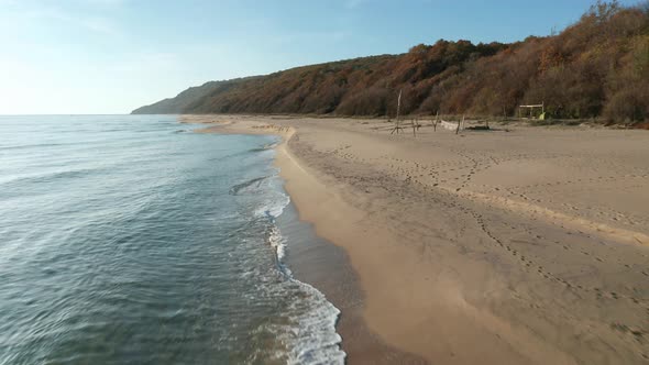 Beautiful endless wild sandy beach