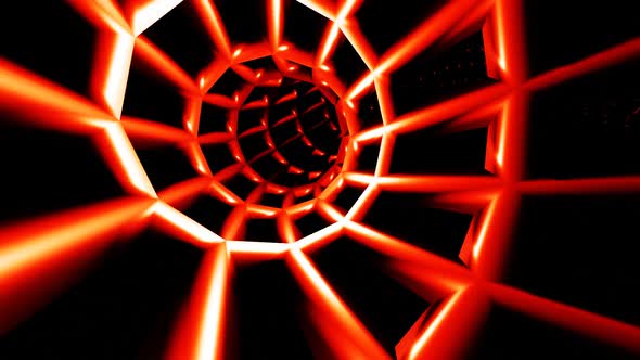 Web tunnel endless loop motion. Red Seamless vj background.