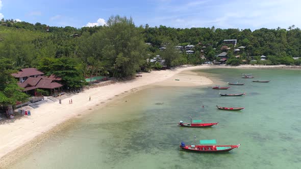 Flight Over Beautiful Beach