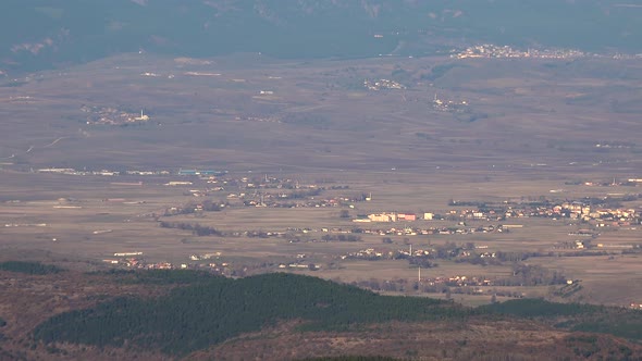 Scattered Villages Settlement and Highway in the Plain