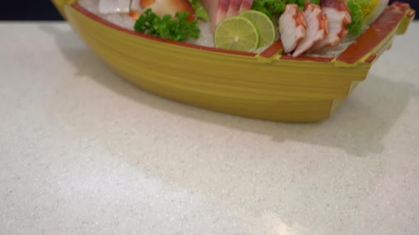 Raw fresh seafood sashimi Japanese food style