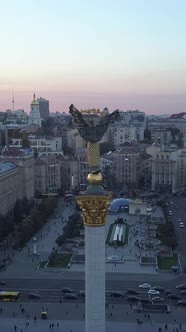 Monument on Independence Square in Kyiv Ukraine