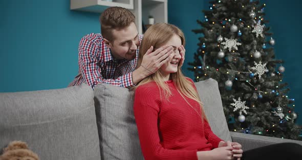 Happy Couple Having Fun on Christmas