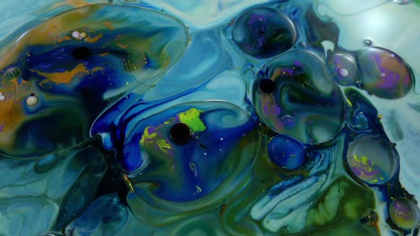 Abstract Colorful Invert Paint Bubbles Galactic Exploding Texture 4