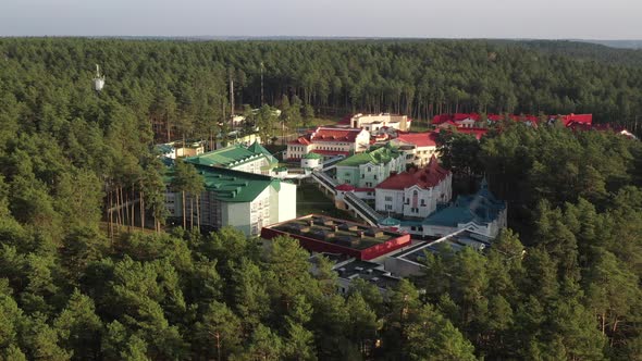 View From the Height of the Autumn Sanatorium Ruzhansky in Belarus